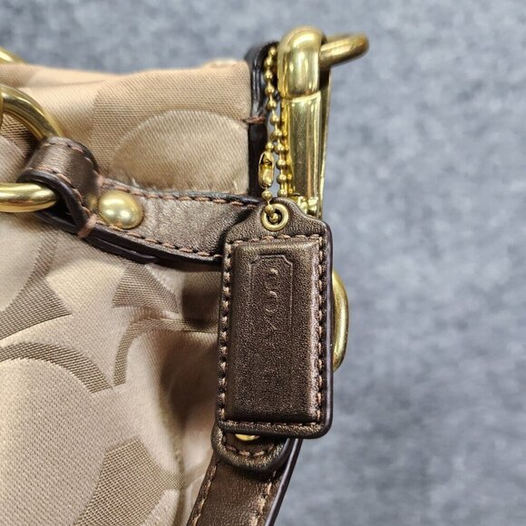 Coach Brooke F17183 Brown Sateen Signature Shoulder Bag Chain Straps F17183 - Picture 5 of 16